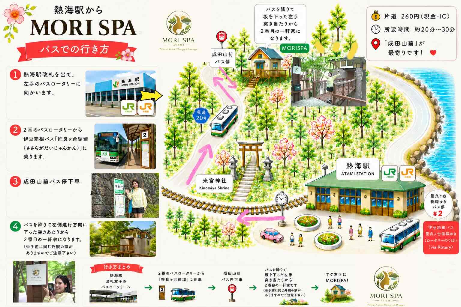 お店へのバスでの行き方の説明画像1